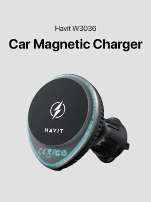 Havit W3036 Car Magnetic Wireless Charging Holder with Cooling Fan
