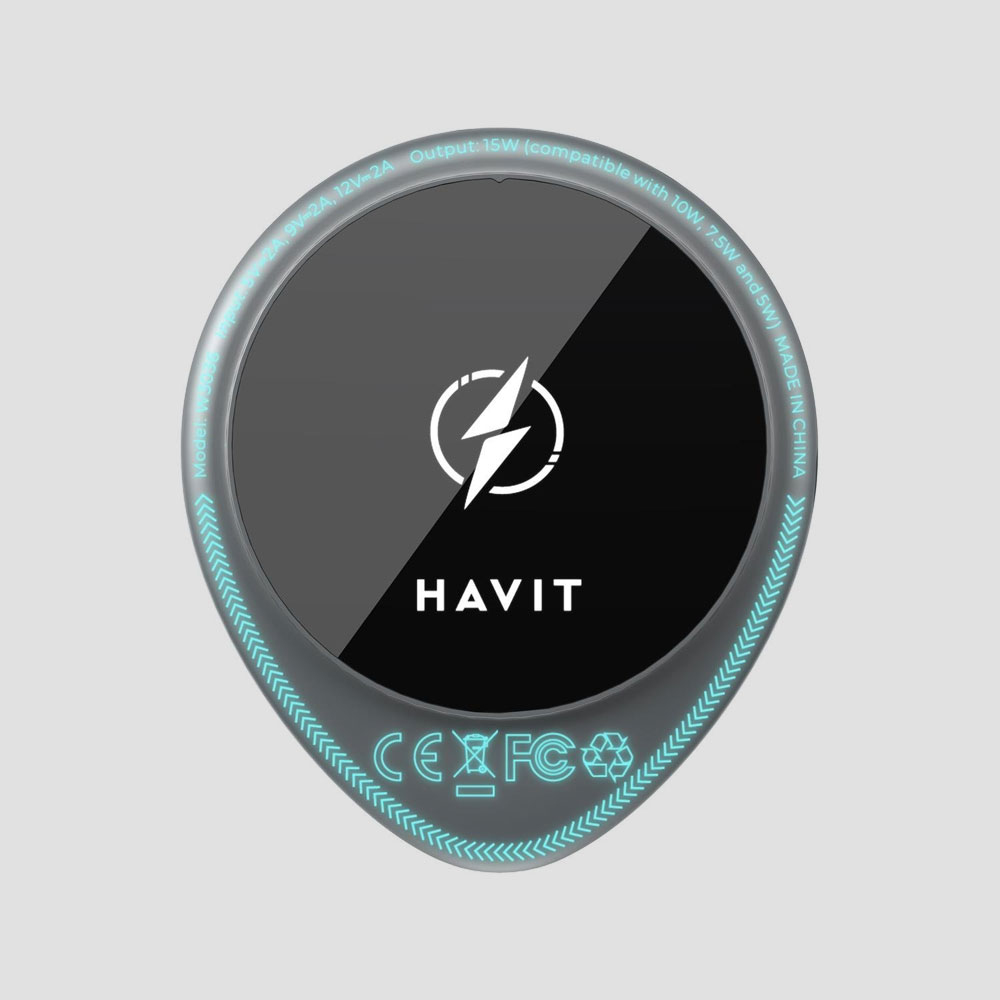 Havit W3036 Car Magnetic Wireless Charging Holder with Cooling Fan - Image 2