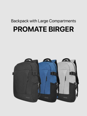 Promate Birger 15.6" ComfortStyle™ Laptop Backpack with Large Compartments