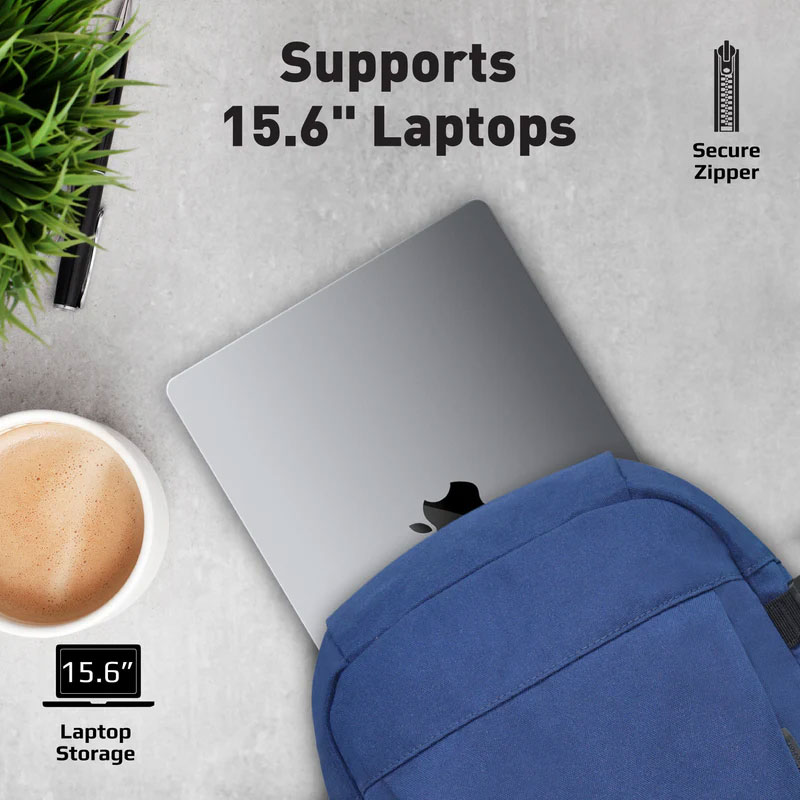 Promate Birger 15.6" ComfortStyle™ Laptop Backpack with Large Compartments - Image 3