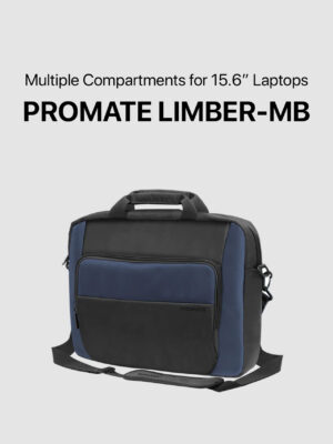 Promate Limber-MB Large Capacity Messenger bag with Multiple Compartments for 15.6” Laptops