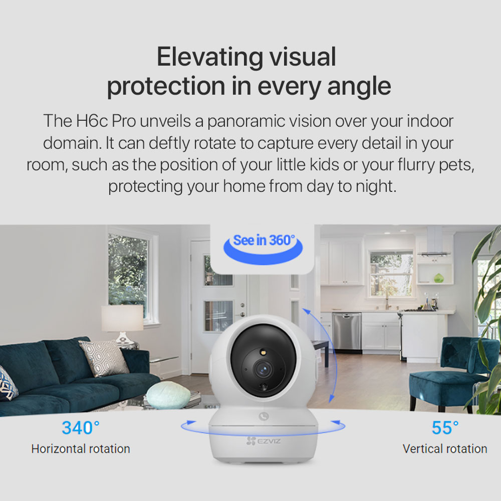 Ezviz H6c Pro Type-C Pan & Tilt Smart Home Camera - Image 2