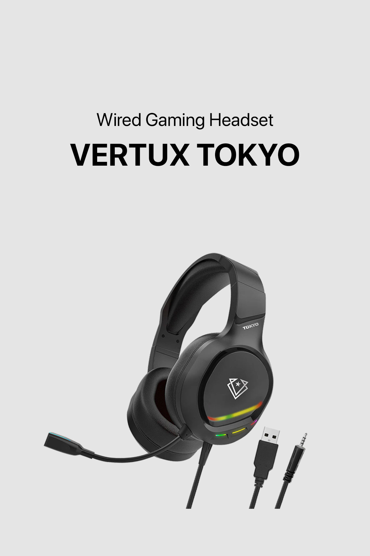 Vertux Tokyo Noise Isolating Amplified Wired Gaming Headset