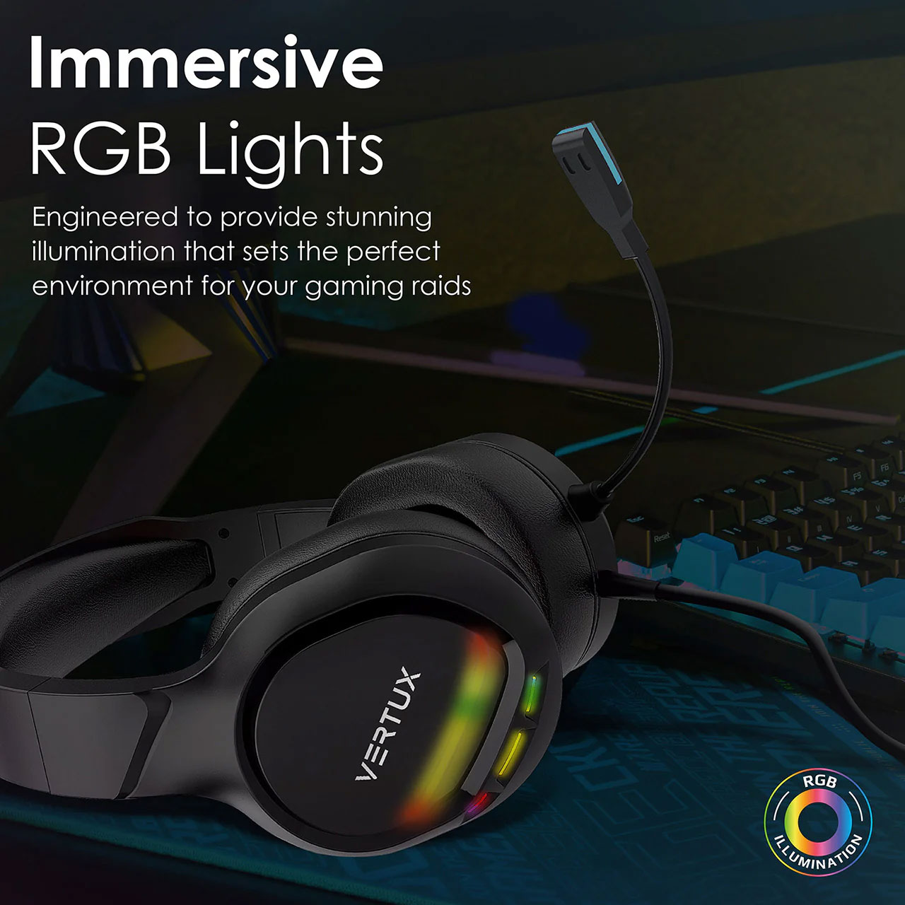 Vertux Tokyo Noise Isolating Amplified Wired Gaming Headset - Image 2