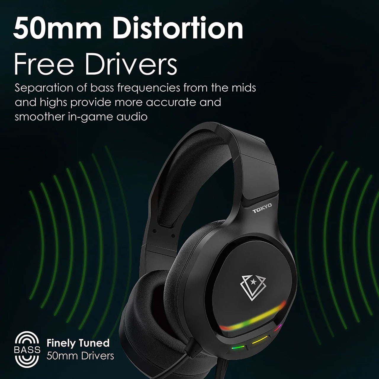 Vertux Tokyo Noise Isolating Amplified Wired Gaming Headset - Image 4